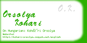 orsolya kohari business card